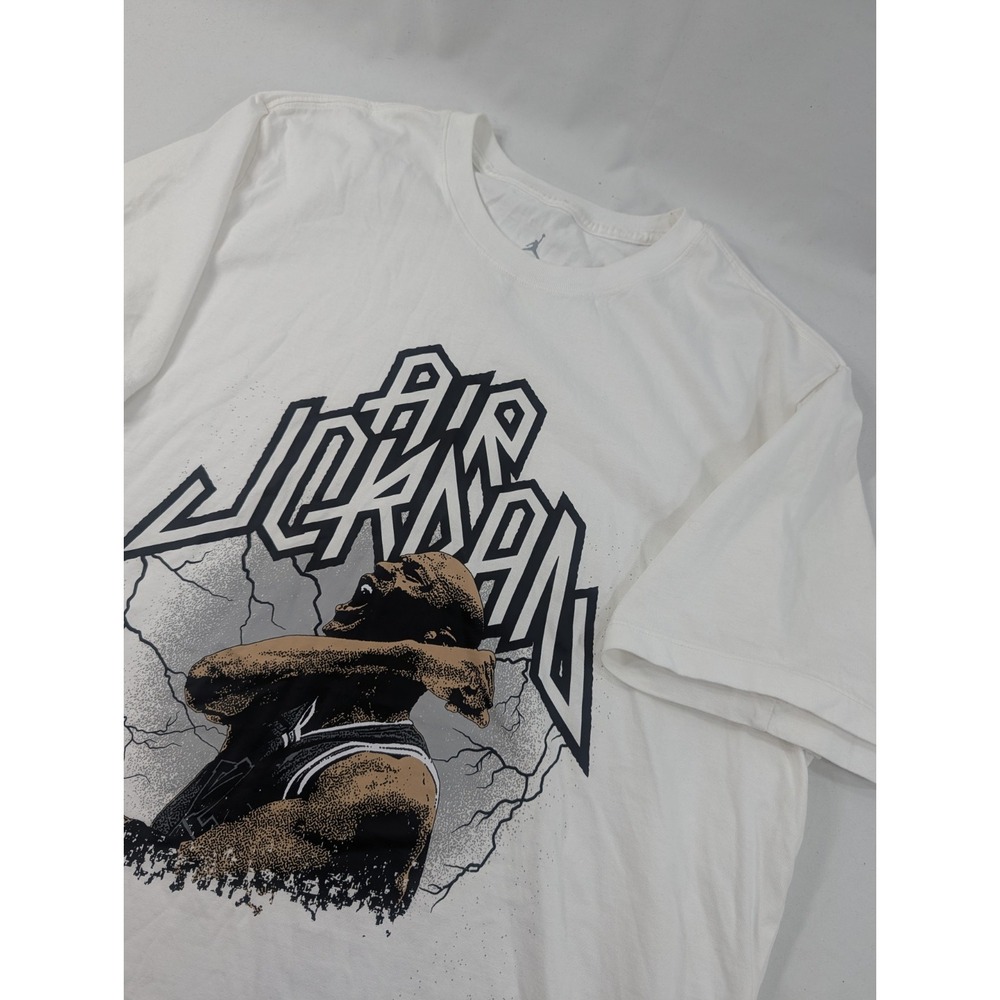 Air Jordan T-Shirt Mens XXL White Short Sleeve Dri-Fit Graphic Tee‎ Athleisure